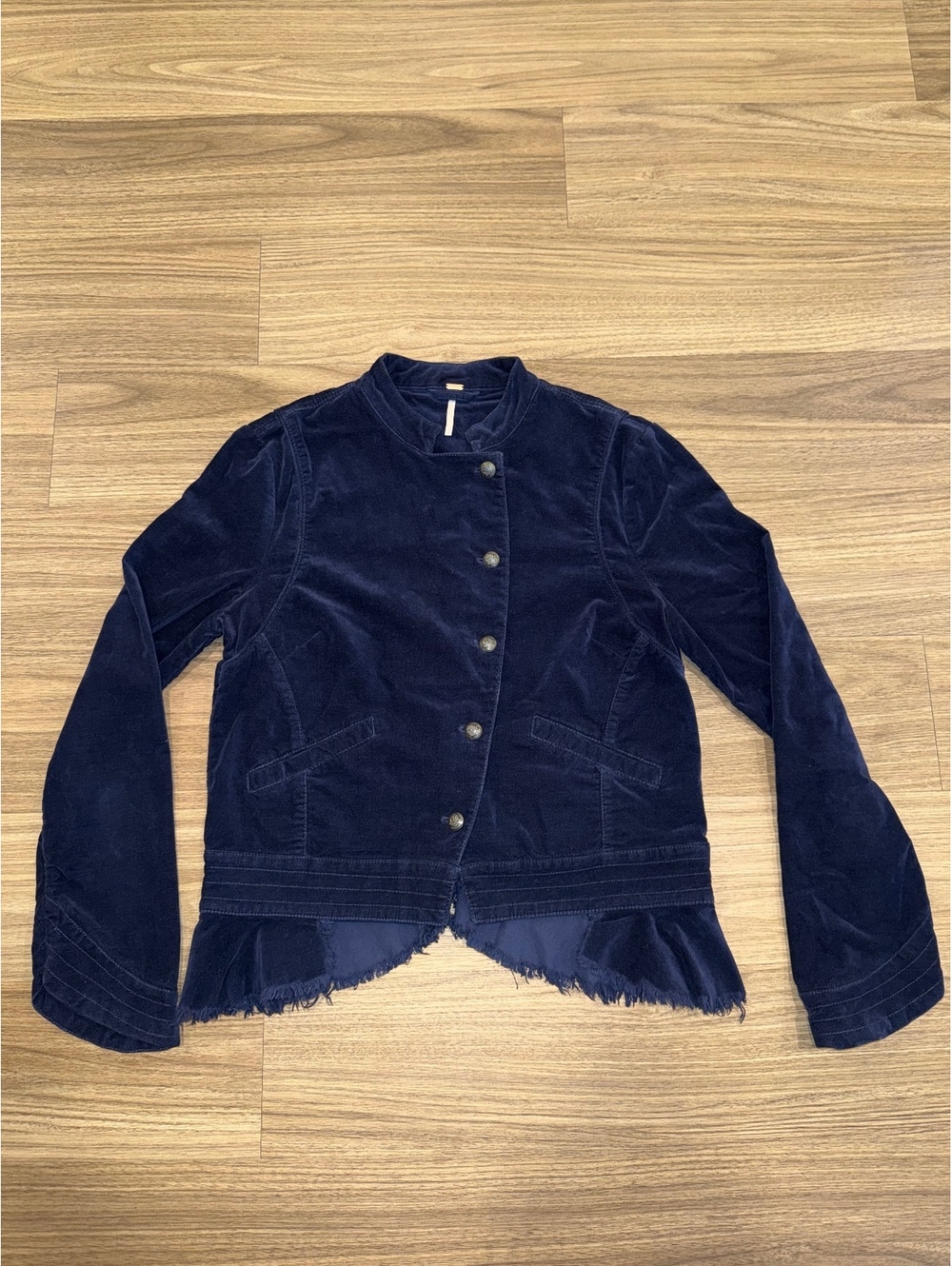 Free People Military Style Jacket Women’s Size Small Navy #FP4624
